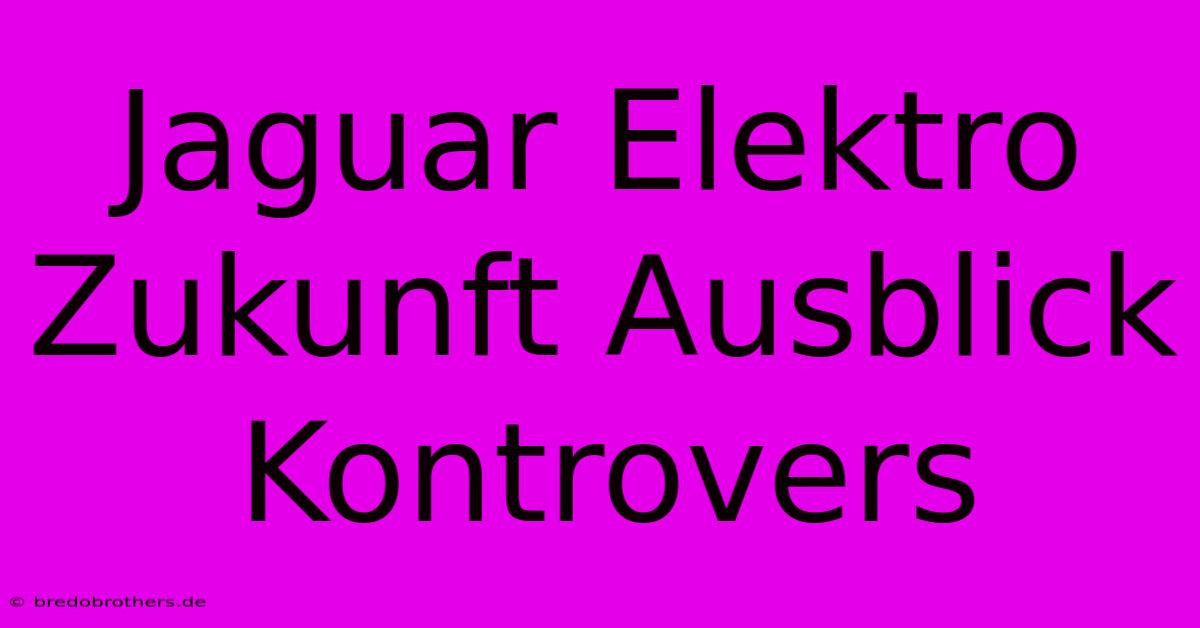 Jaguar Elektro Zukunft Ausblick Kontrovers