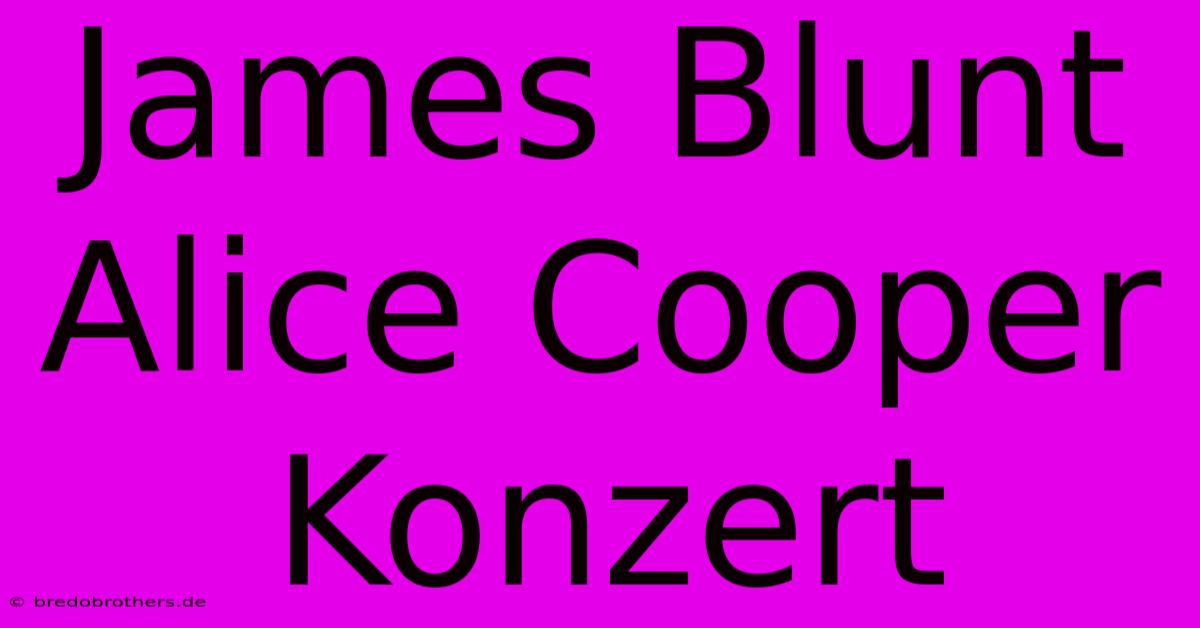 James Blunt Alice Cooper Konzert