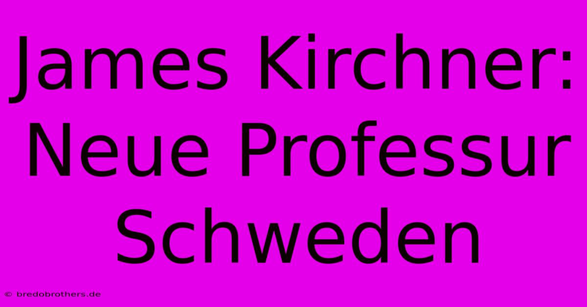 James Kirchner: Neue Professur Schweden