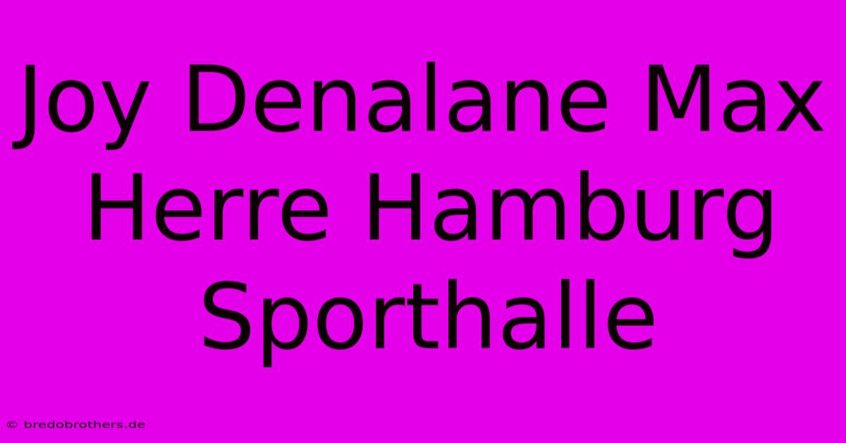 Joy Denalane Max Herre Hamburg Sporthalle