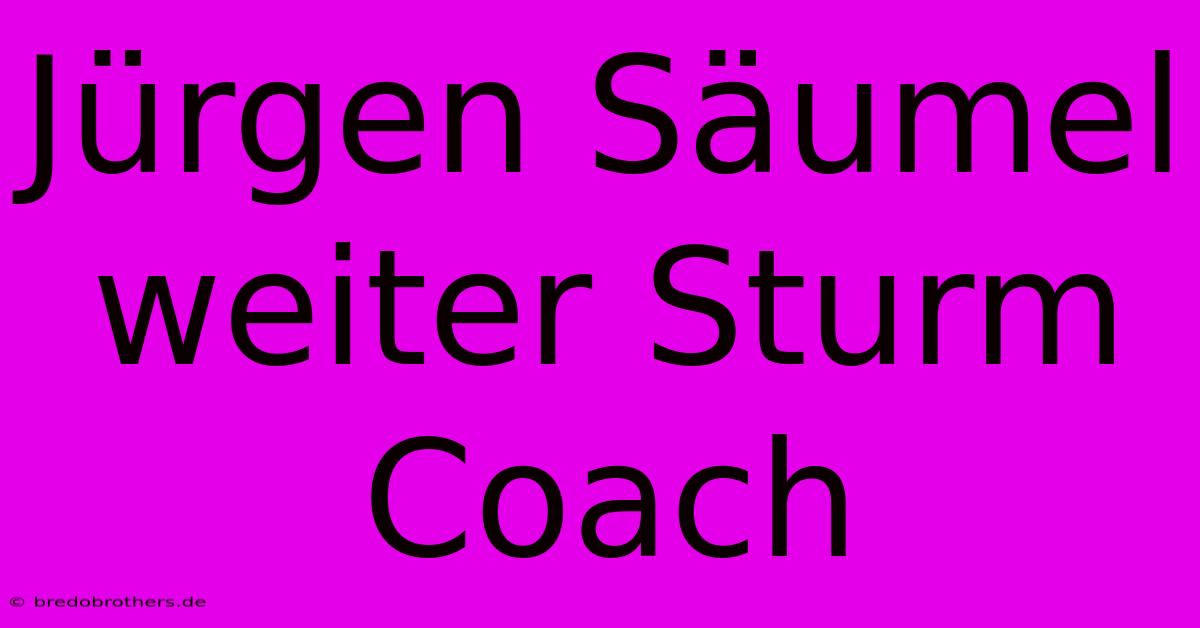 Jürgen Säumel Weiter Sturm Coach