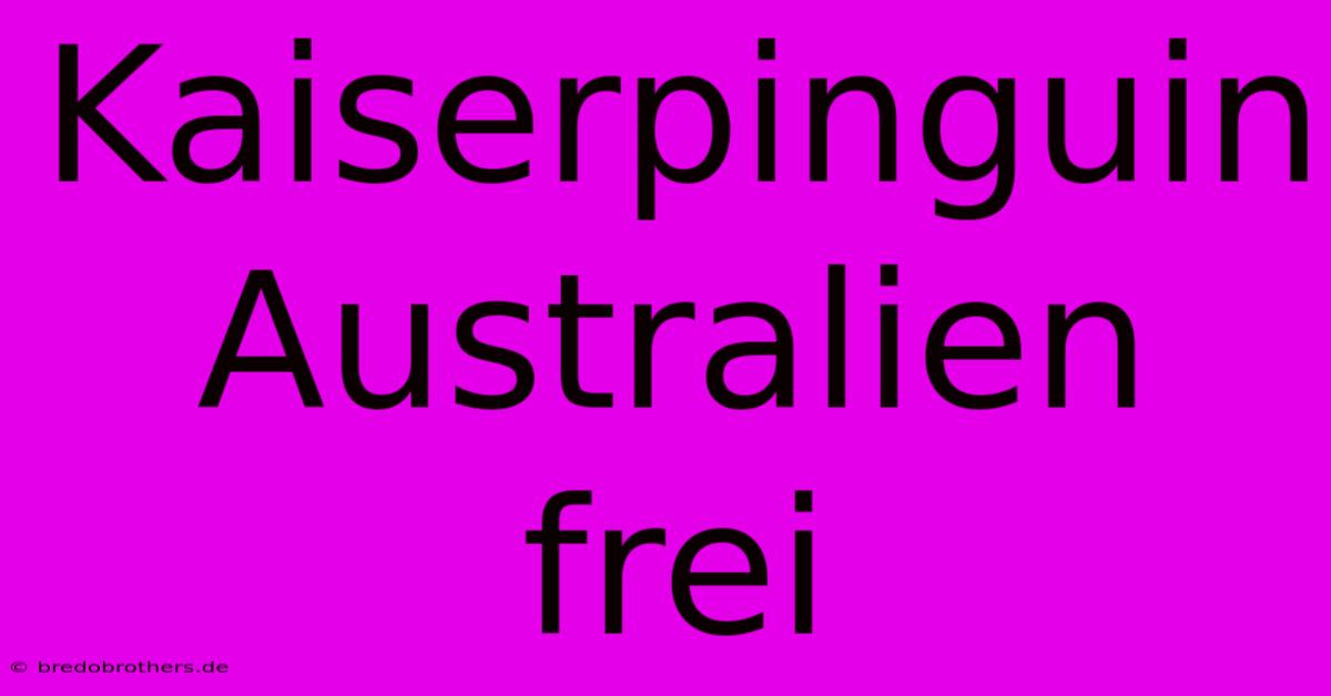 Kaiserpinguin Australien Frei