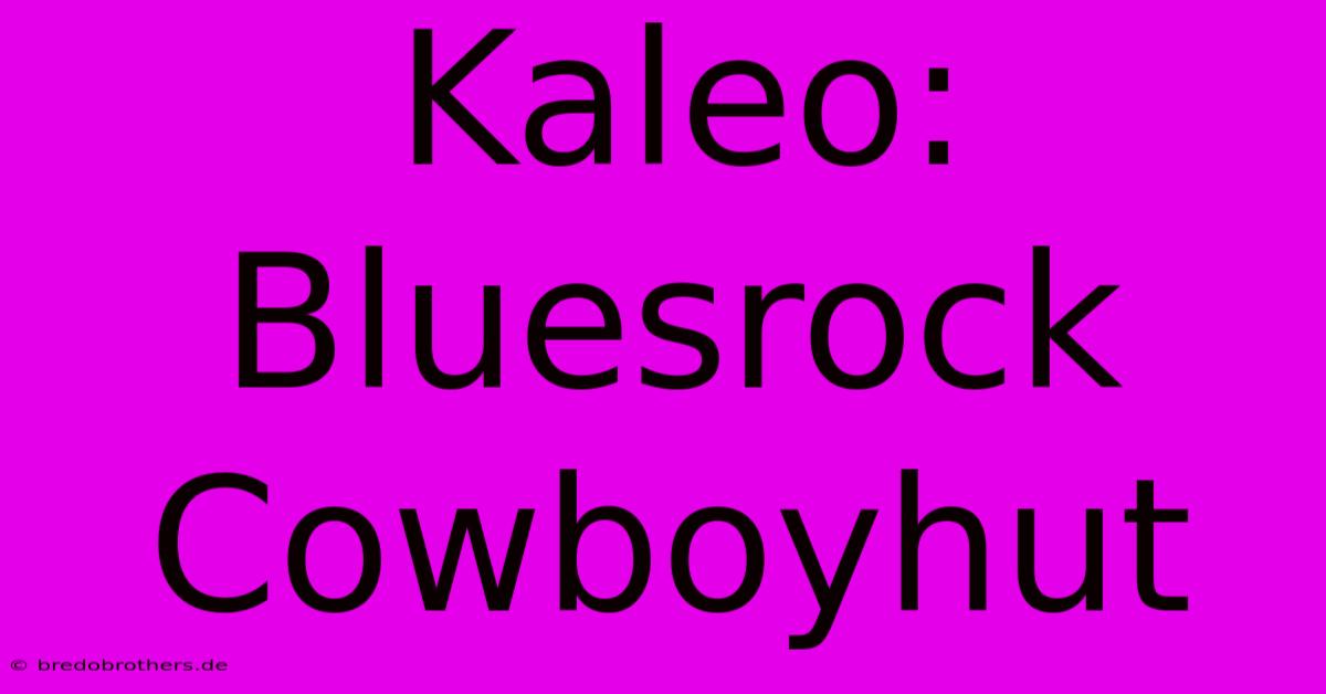 Kaleo: Bluesrock Cowboyhut