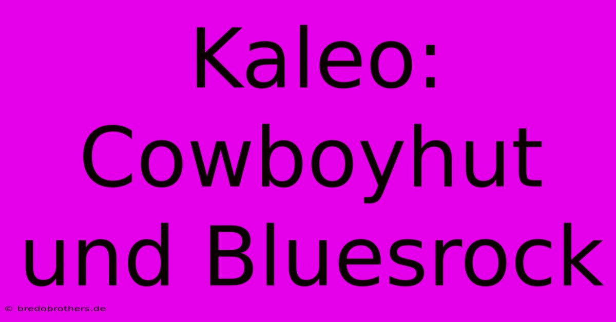 Kaleo:  Cowboyhut Und Bluesrock