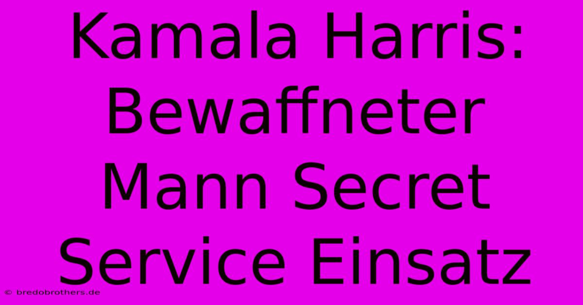 Kamala Harris: Bewaffneter Mann Secret Service Einsatz