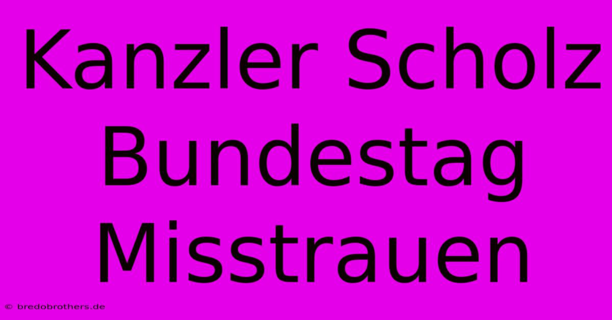 Kanzler Scholz Bundestag Misstrauen