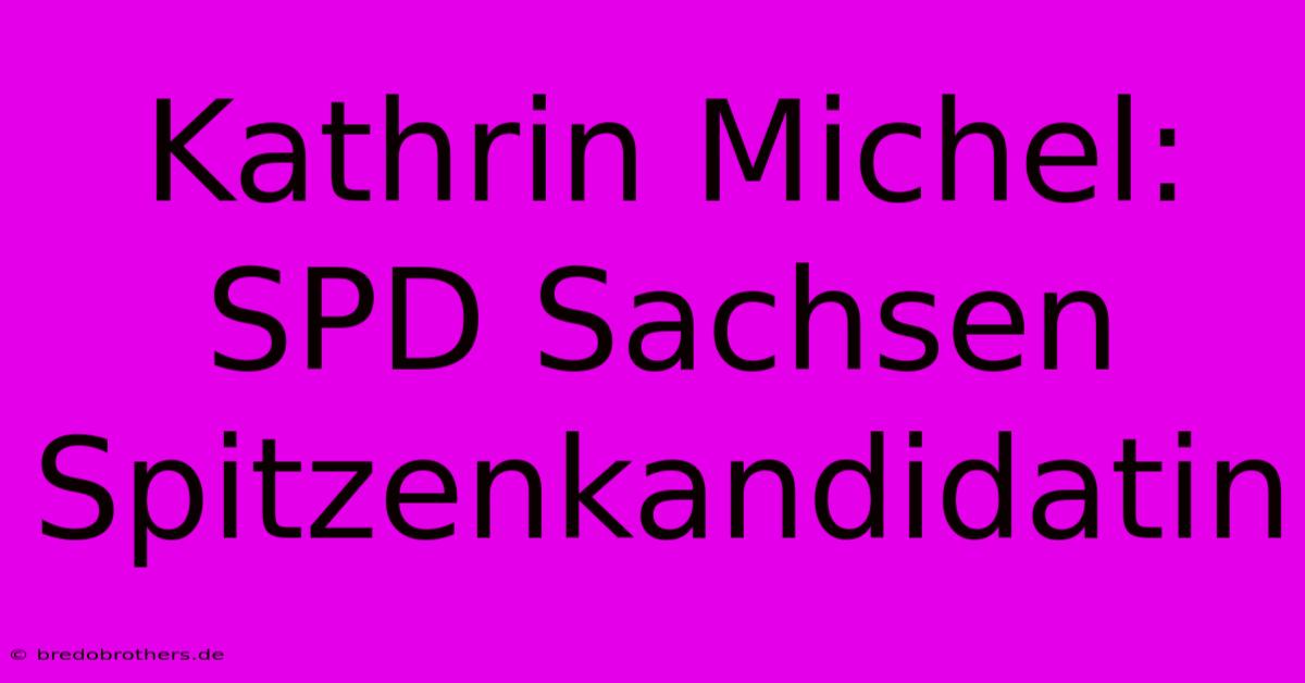 Kathrin Michel: SPD Sachsen Spitzenkandidatin