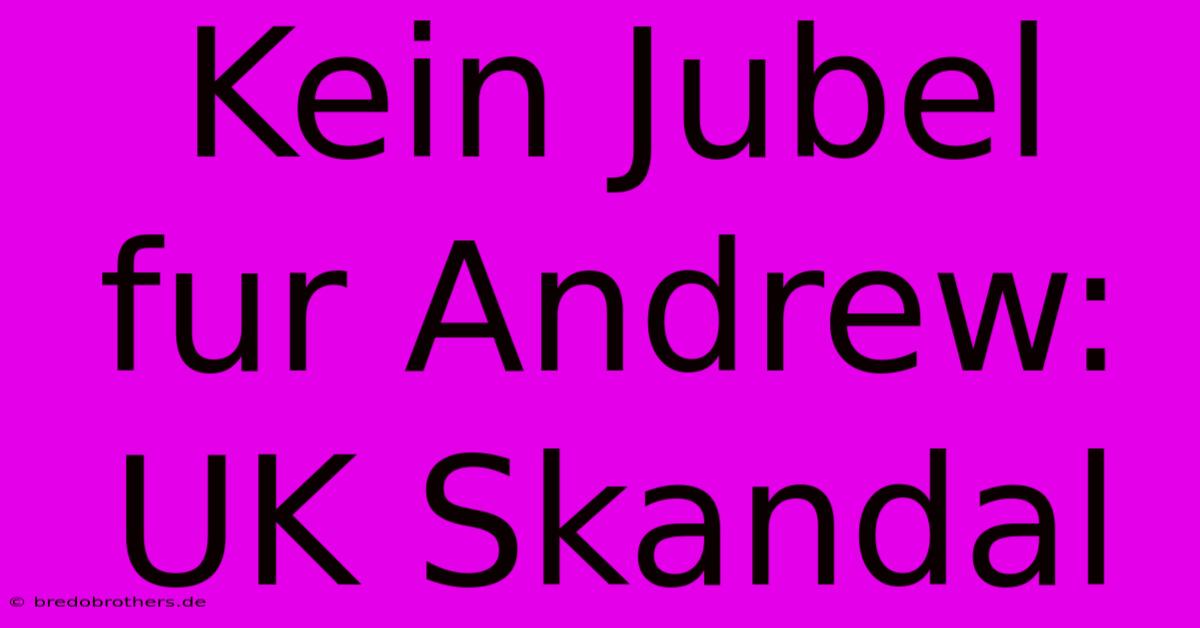 Kein Jubel Fur Andrew: UK Skandal