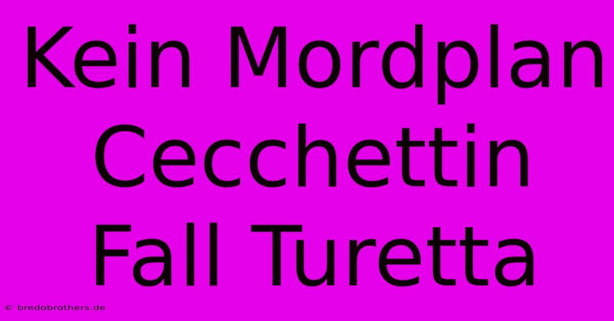 Kein Mordplan Cecchettin Fall Turetta