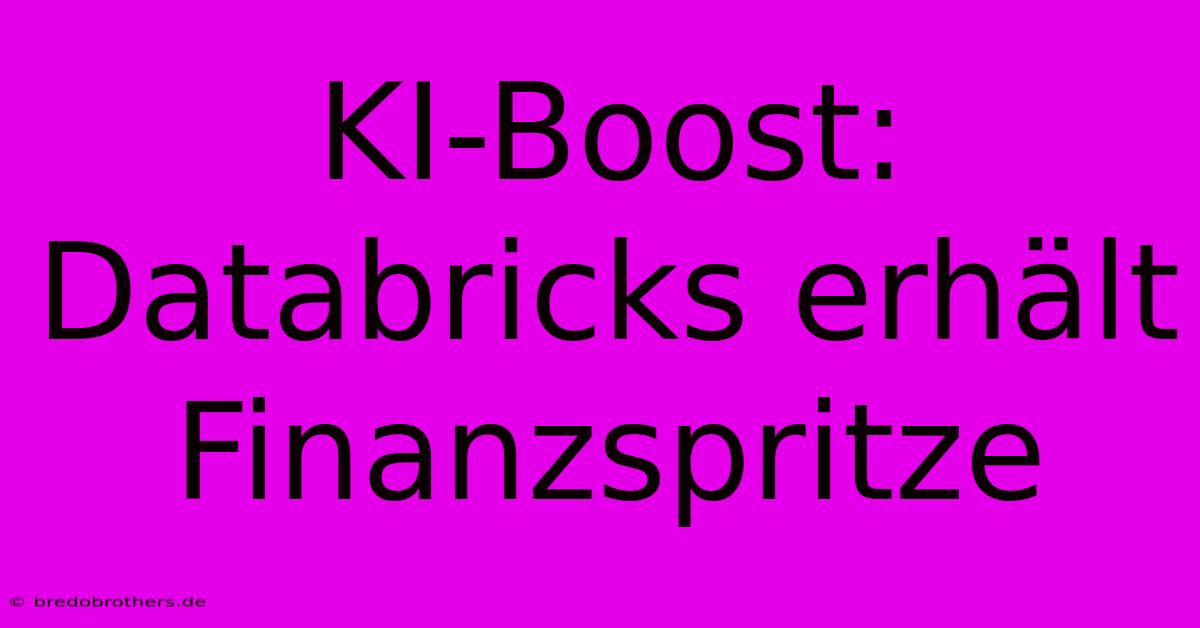 KI-Boost: Databricks Erhält Finanzspritze