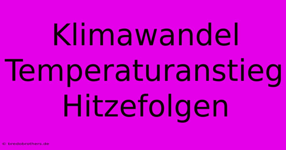 Klimawandel Temperaturanstieg Hitzefolgen