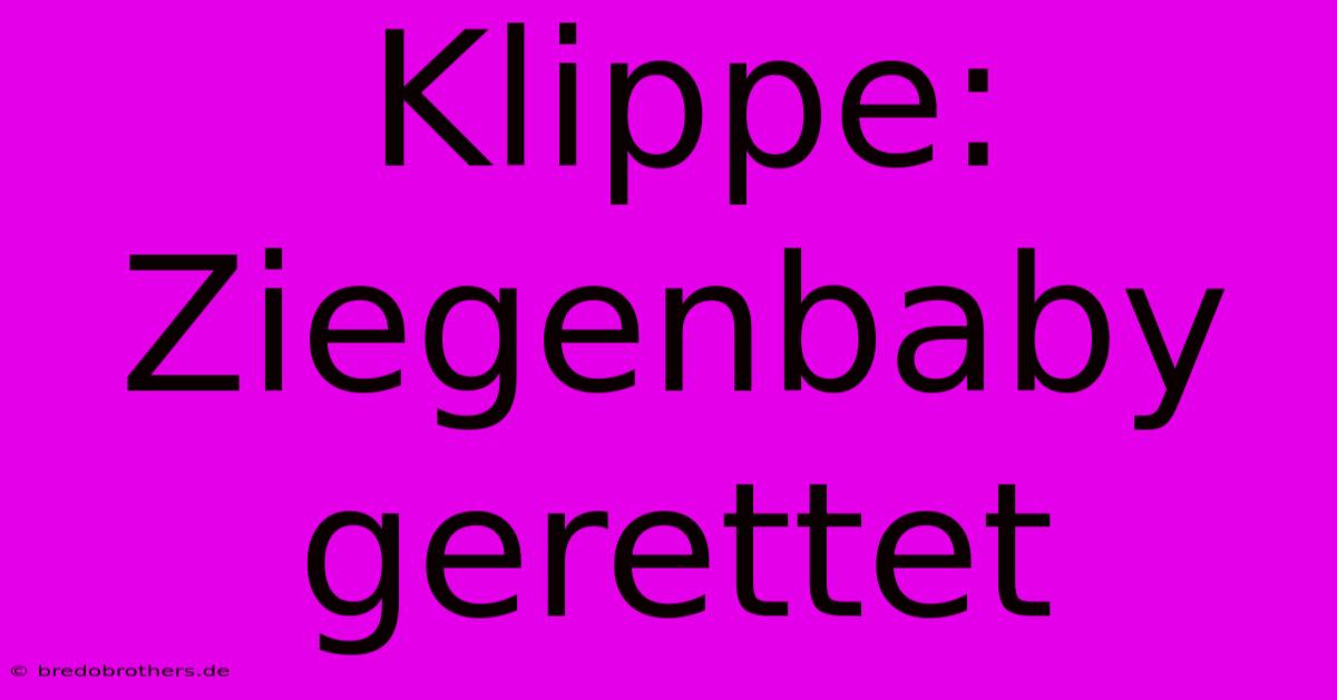 Klippe: Ziegenbaby Gerettet