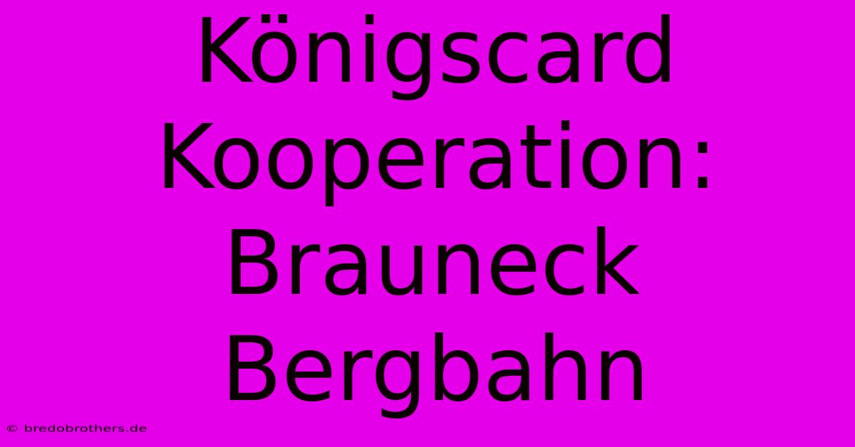 Königscard Kooperation: Brauneck Bergbahn