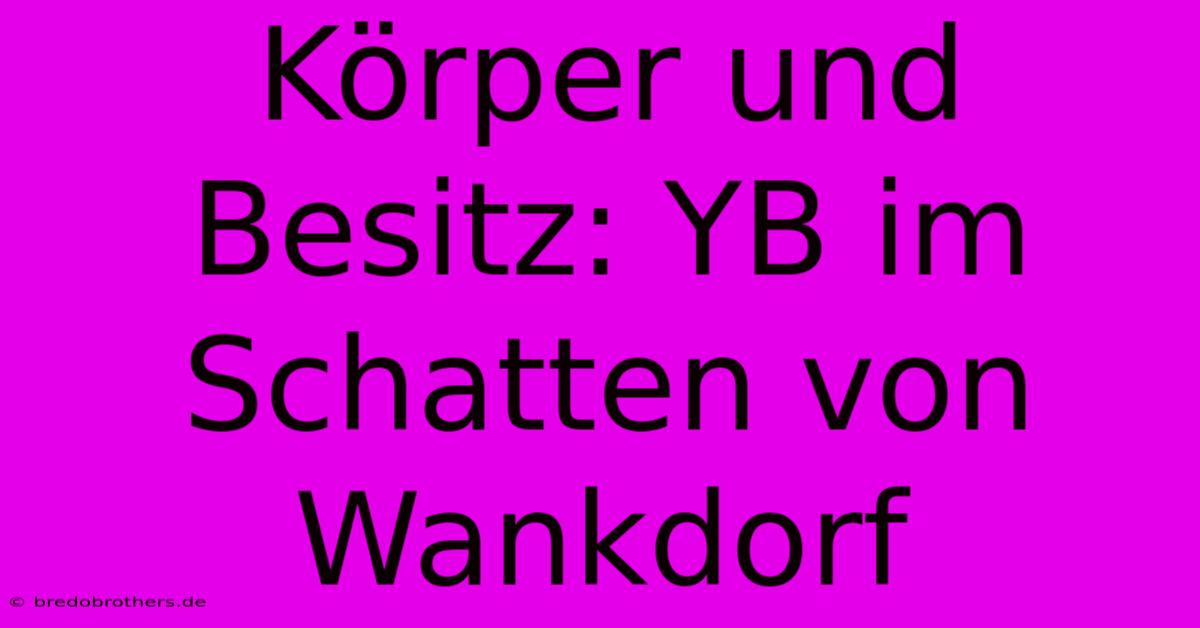 Körper Und Besitz: YB Im Schatten Von Wankdorf