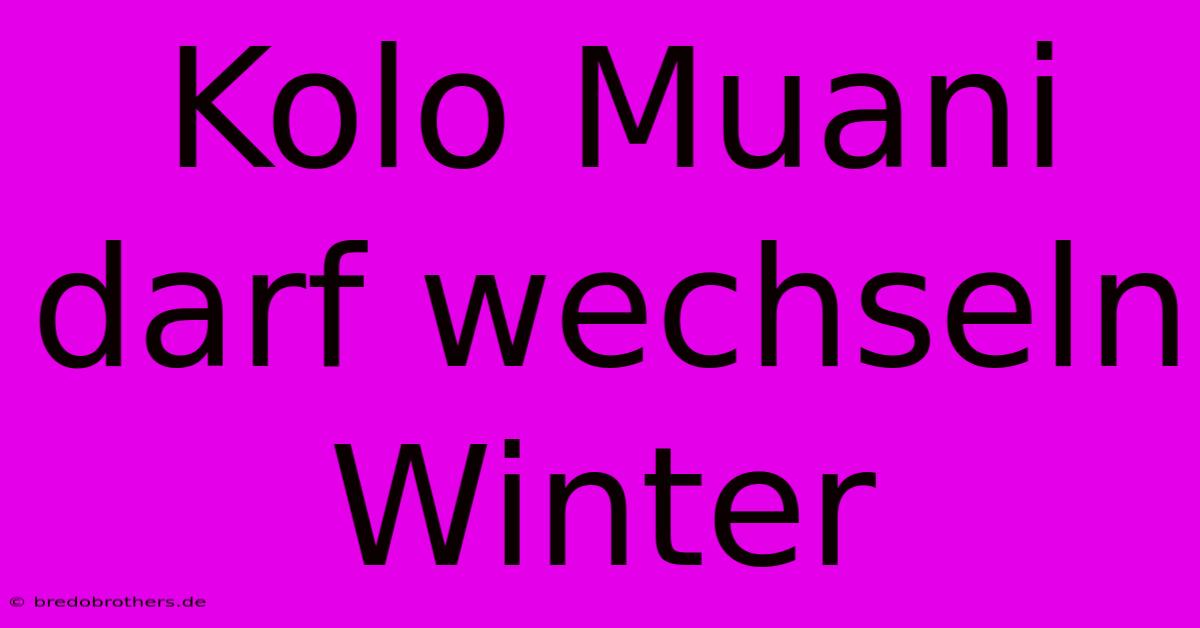 Kolo Muani Darf Wechseln Winter