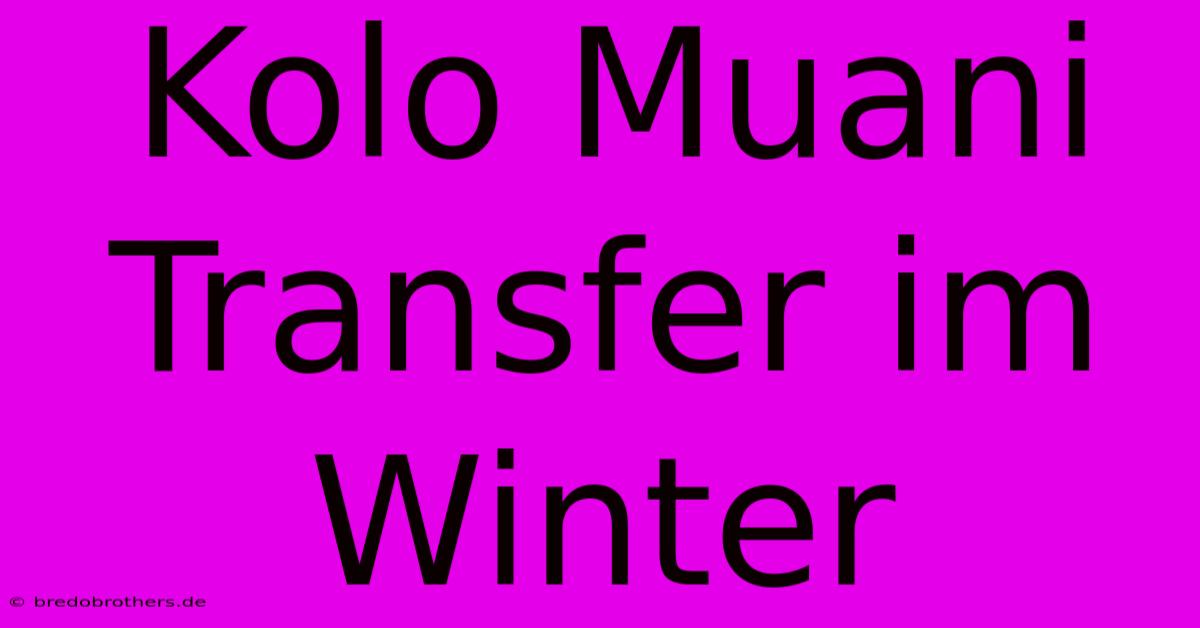 Kolo Muani Transfer Im Winter