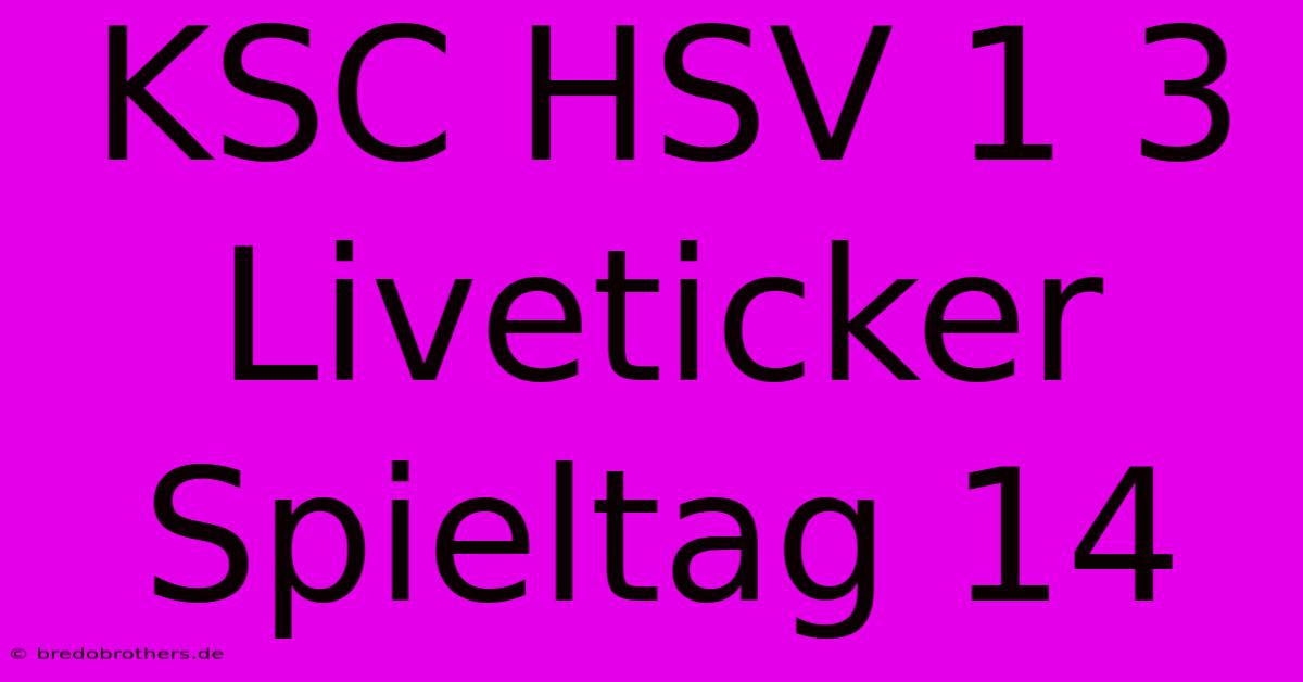 KSC HSV 1 3 Liveticker Spieltag 14