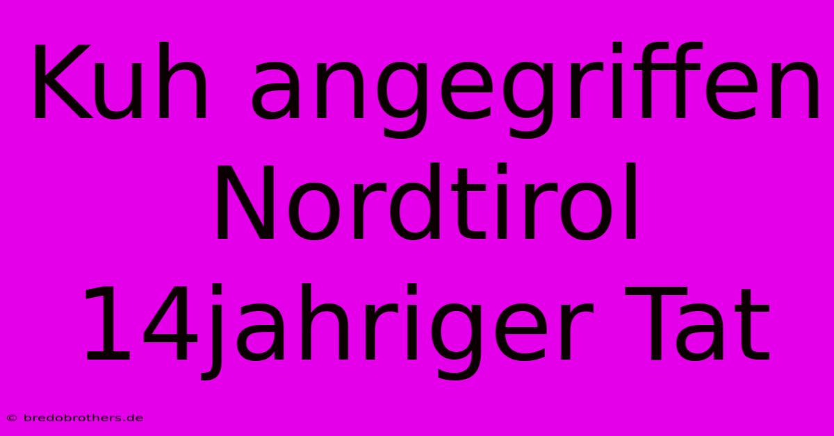 Kuh Angegriffen Nordtirol 14jahriger Tat