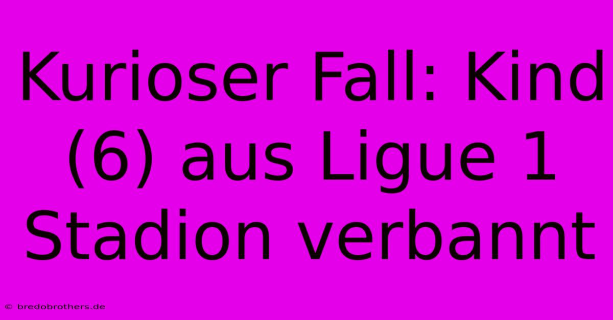 Kurioser Fall: Kind (6) Aus Ligue 1 Stadion Verbannt