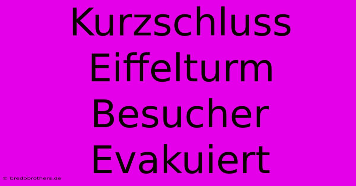 Kurzschluss Eiffelturm Besucher Evakuiert