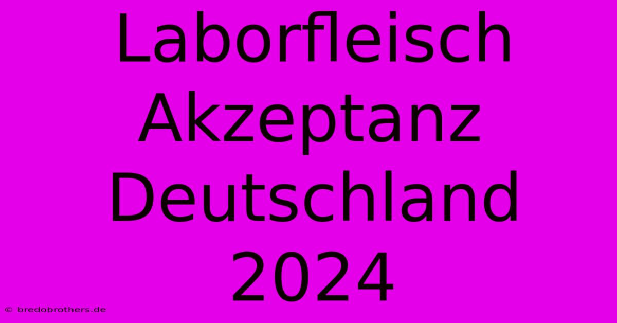 Laborfleisch Akzeptanz Deutschland 2024