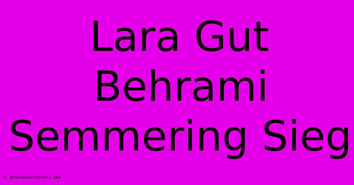 Lara Gut Behrami Semmering Sieg