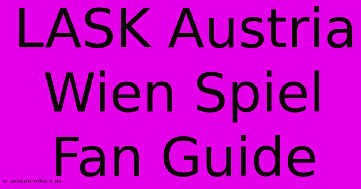 LASK Austria Wien Spiel Fan Guide