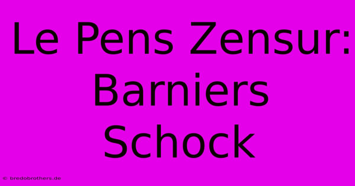 Le Pens Zensur: Barniers Schock