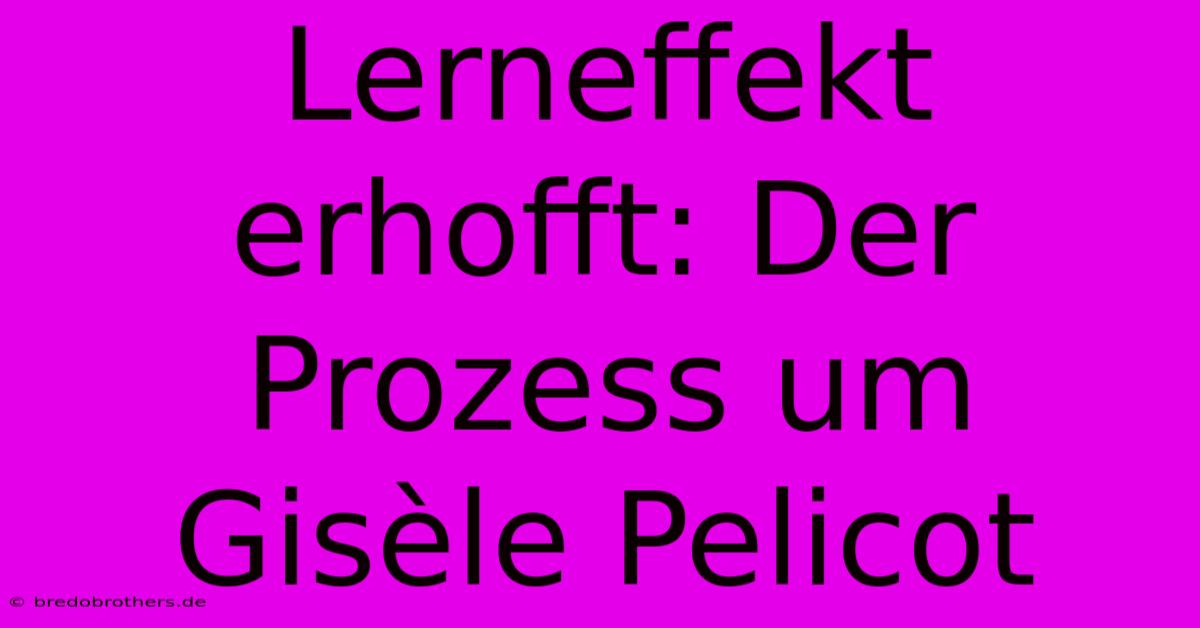 Lerneffekt Erhofft: Der Prozess Um Gisèle Pelicot