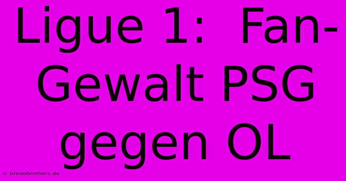 Ligue 1:  Fan-Gewalt PSG Gegen OL