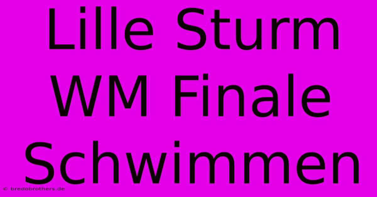 Lille Sturm WM Finale Schwimmen