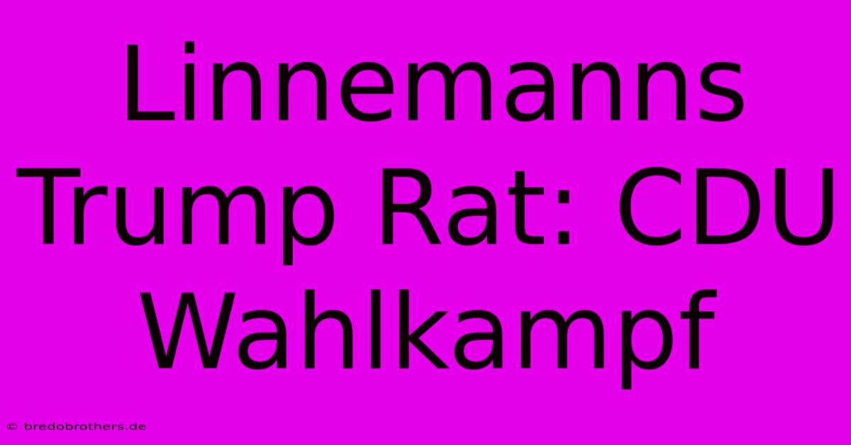 Linnemanns Trump Rat: CDU Wahlkampf