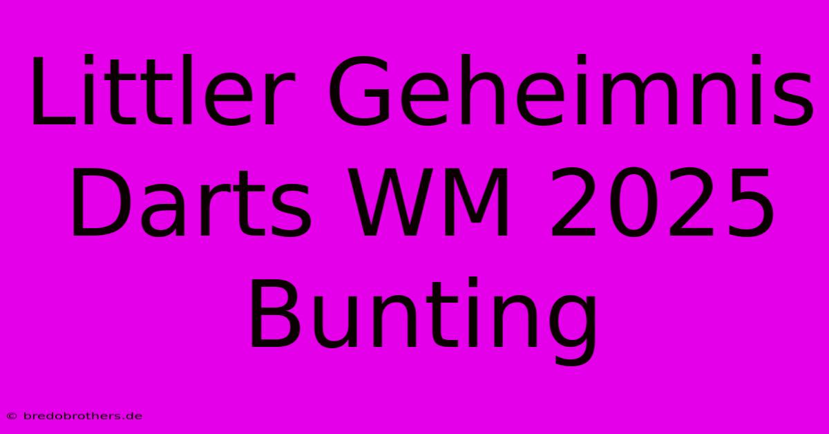 Littler Geheimnis Darts WM 2025 Bunting