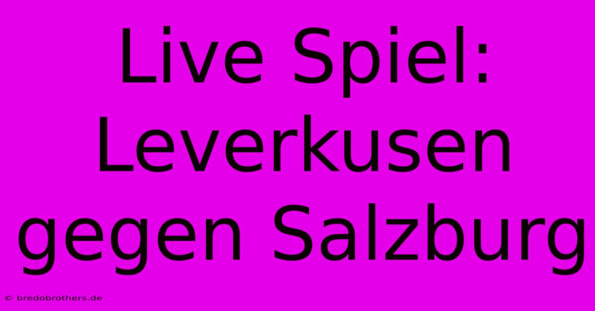 Live Spiel: Leverkusen Gegen Salzburg