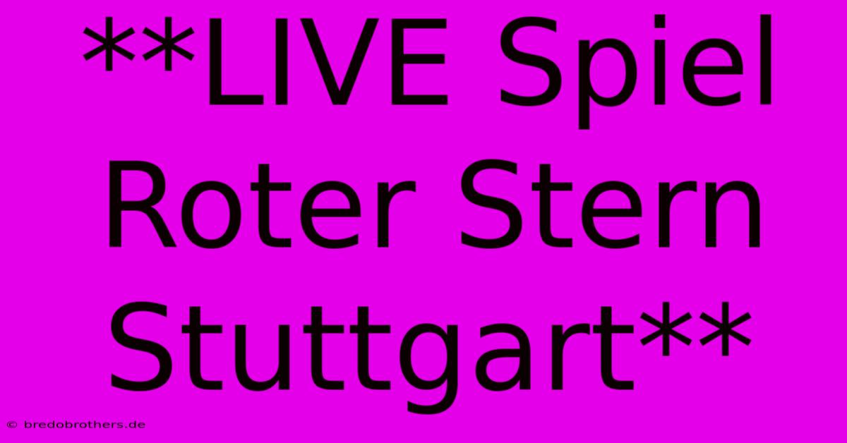 **LIVE Spiel Roter Stern Stuttgart**