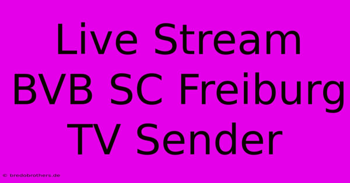 Live Stream BVB SC Freiburg TV Sender