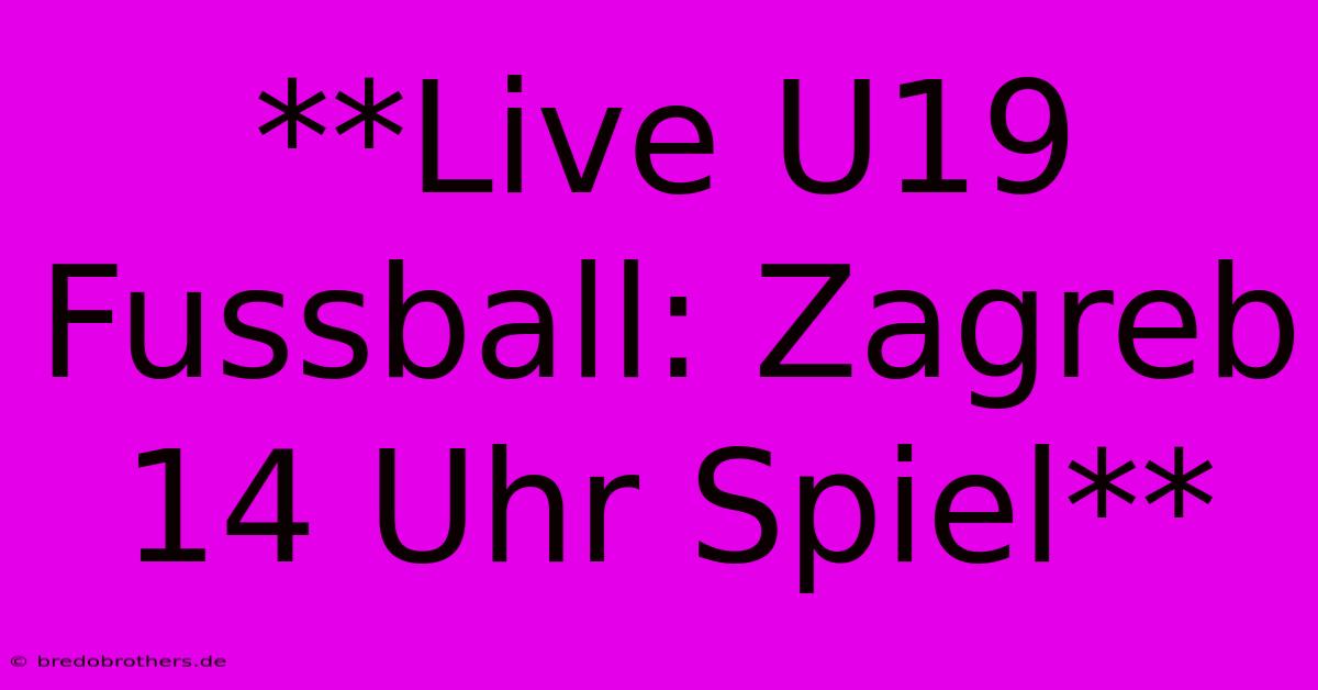 **Live U19 Fussball: Zagreb 14 Uhr Spiel**