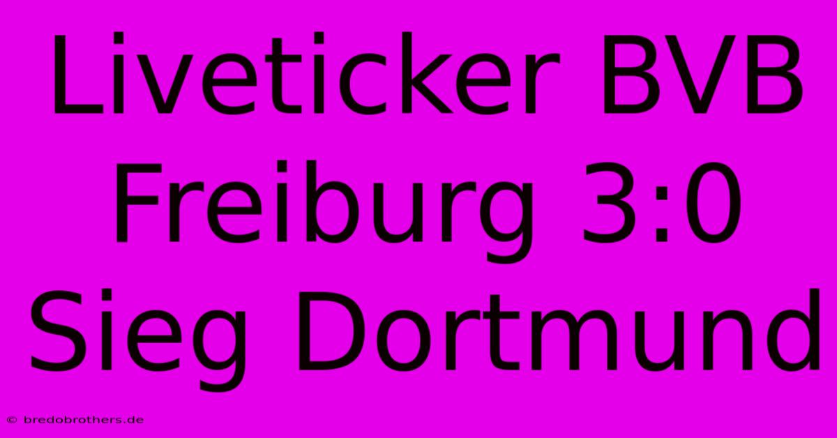 Liveticker BVB Freiburg 3:0 Sieg Dortmund