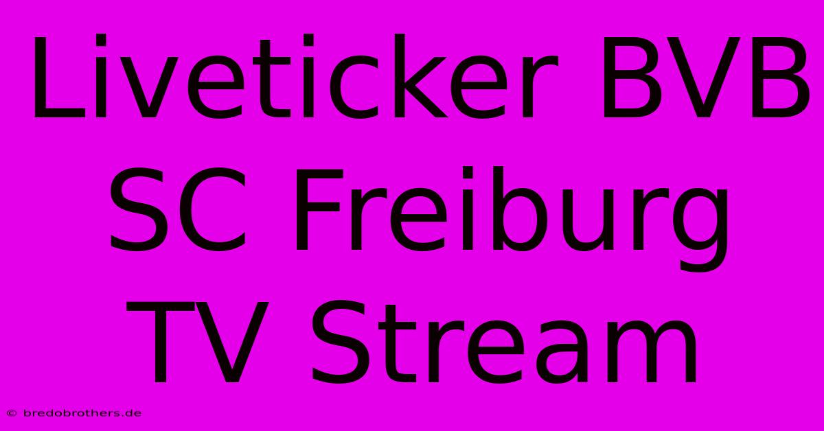 Liveticker BVB SC Freiburg TV Stream