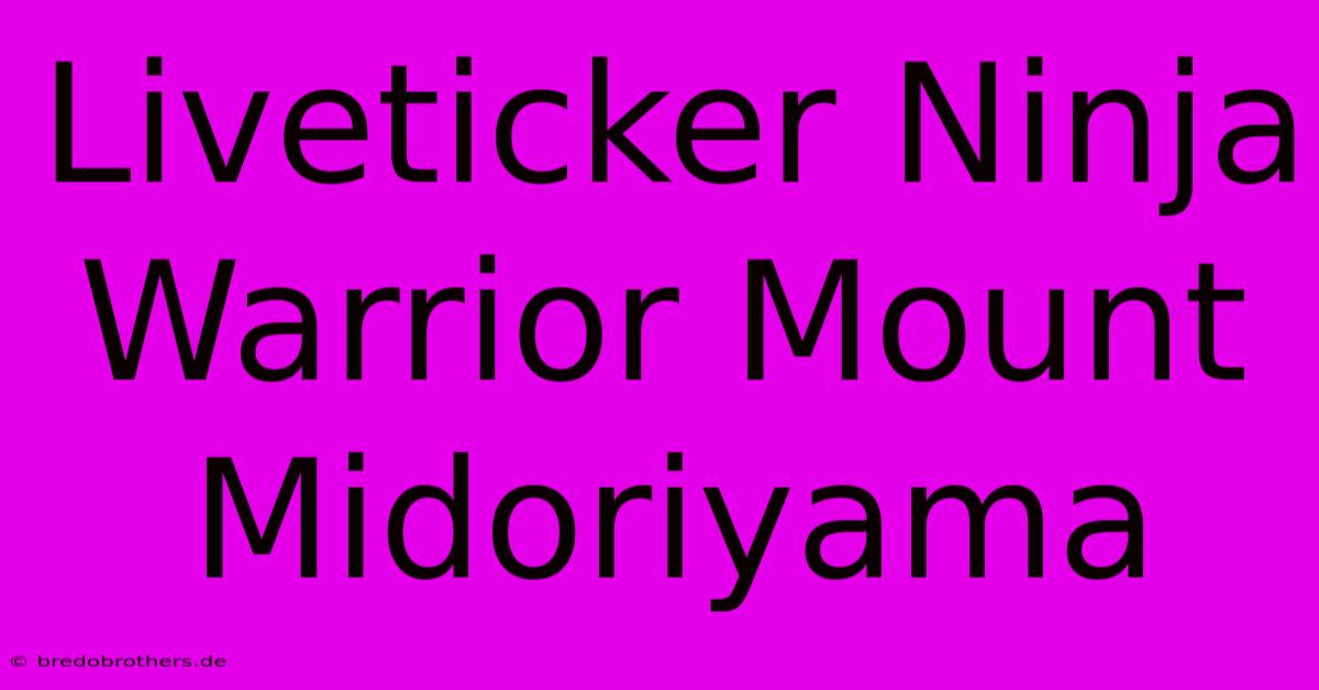 Liveticker Ninja Warrior Mount Midoriyama