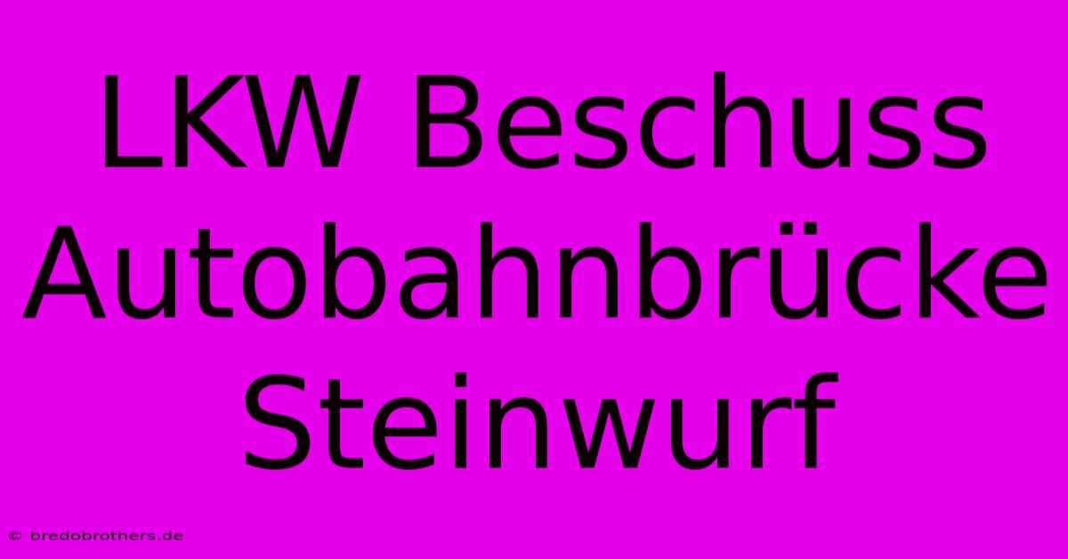 LKW Beschuss Autobahnbrücke Steinwurf