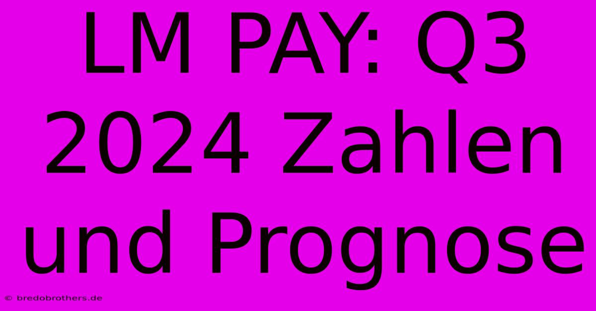 LM PAY: Q3 2024 Zahlen Und Prognose