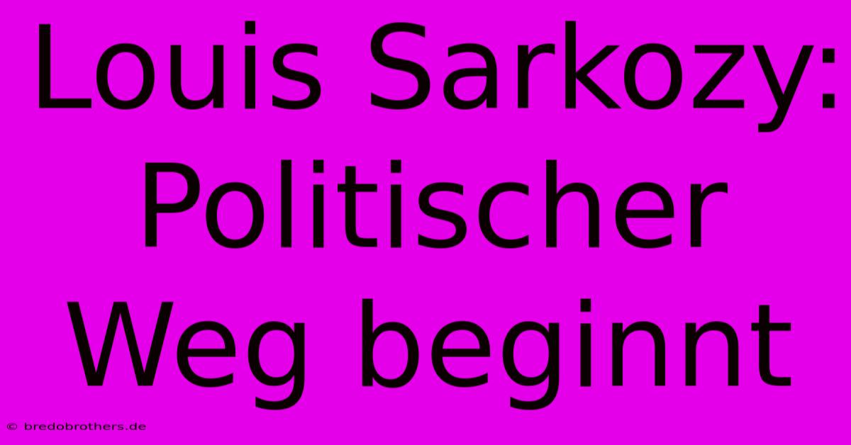 Louis Sarkozy:  Politischer Weg Beginnt