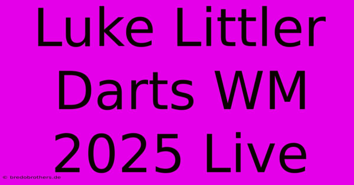 Luke Littler Darts WM 2025 Live