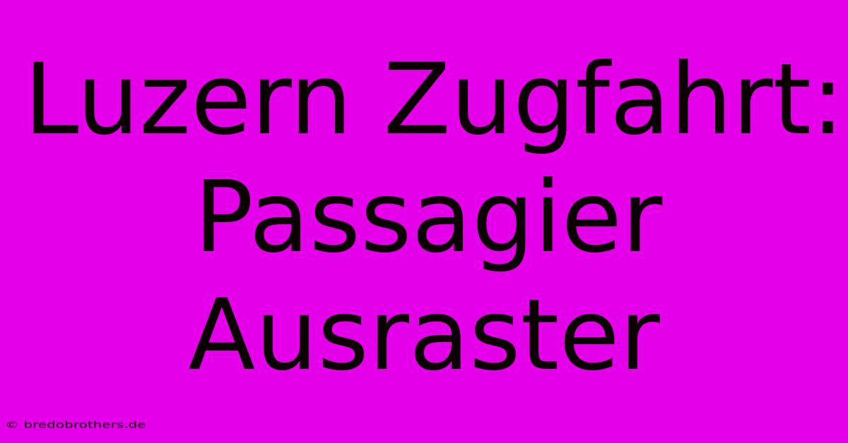 Luzern Zugfahrt: Passagier Ausraster