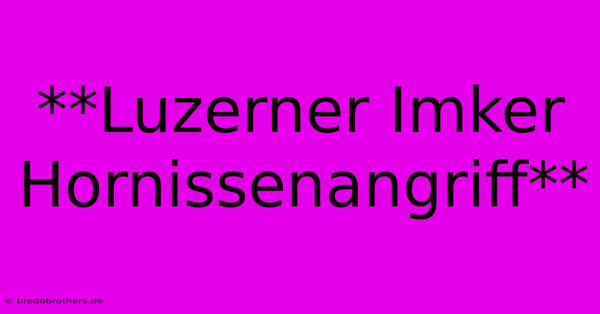 **Luzerner Imker Hornissenangriff**