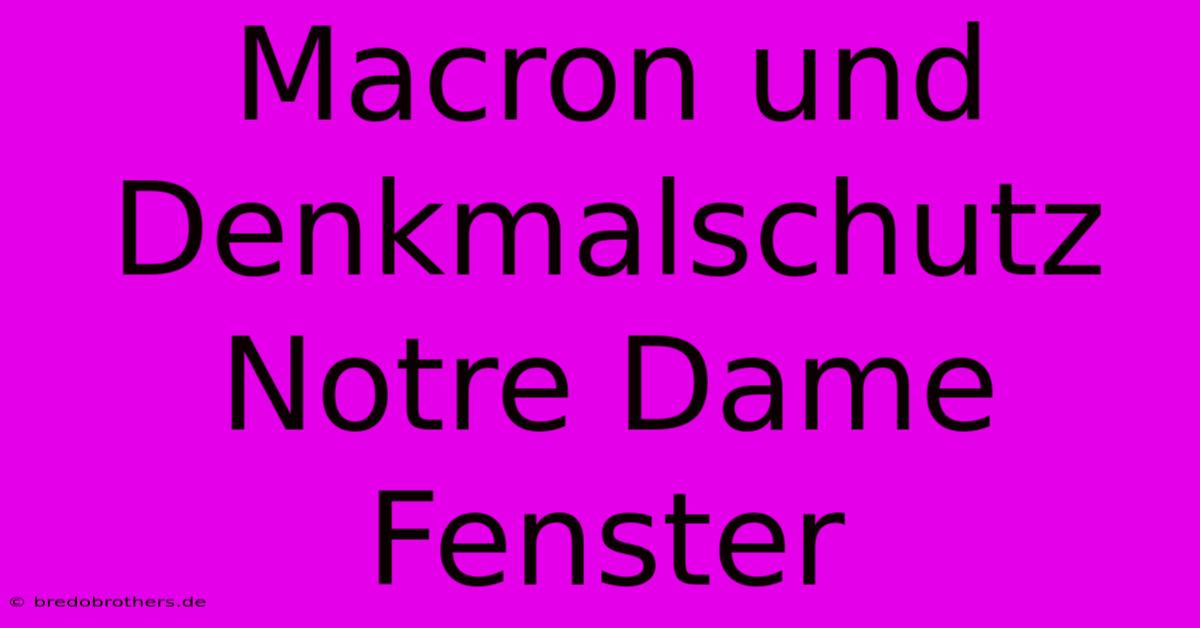 Macron Und Denkmalschutz Notre Dame Fenster