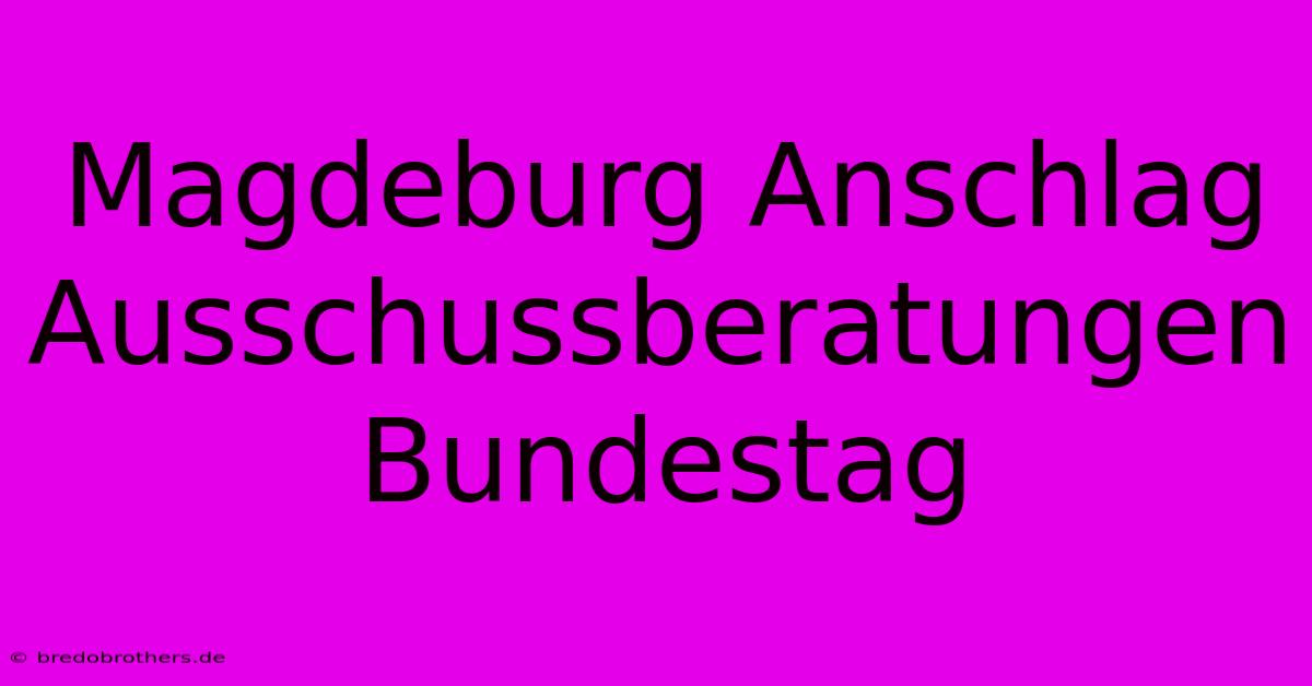 Magdeburg Anschlag Ausschussberatungen Bundestag