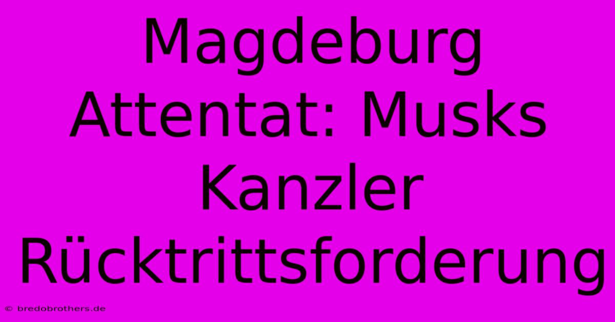 Magdeburg Attentat: Musks Kanzler Rücktrittsforderung