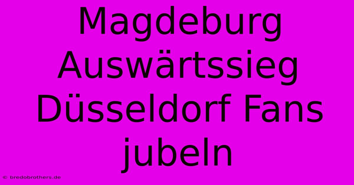 Magdeburg Auswärtssieg Düsseldorf Fans Jubeln